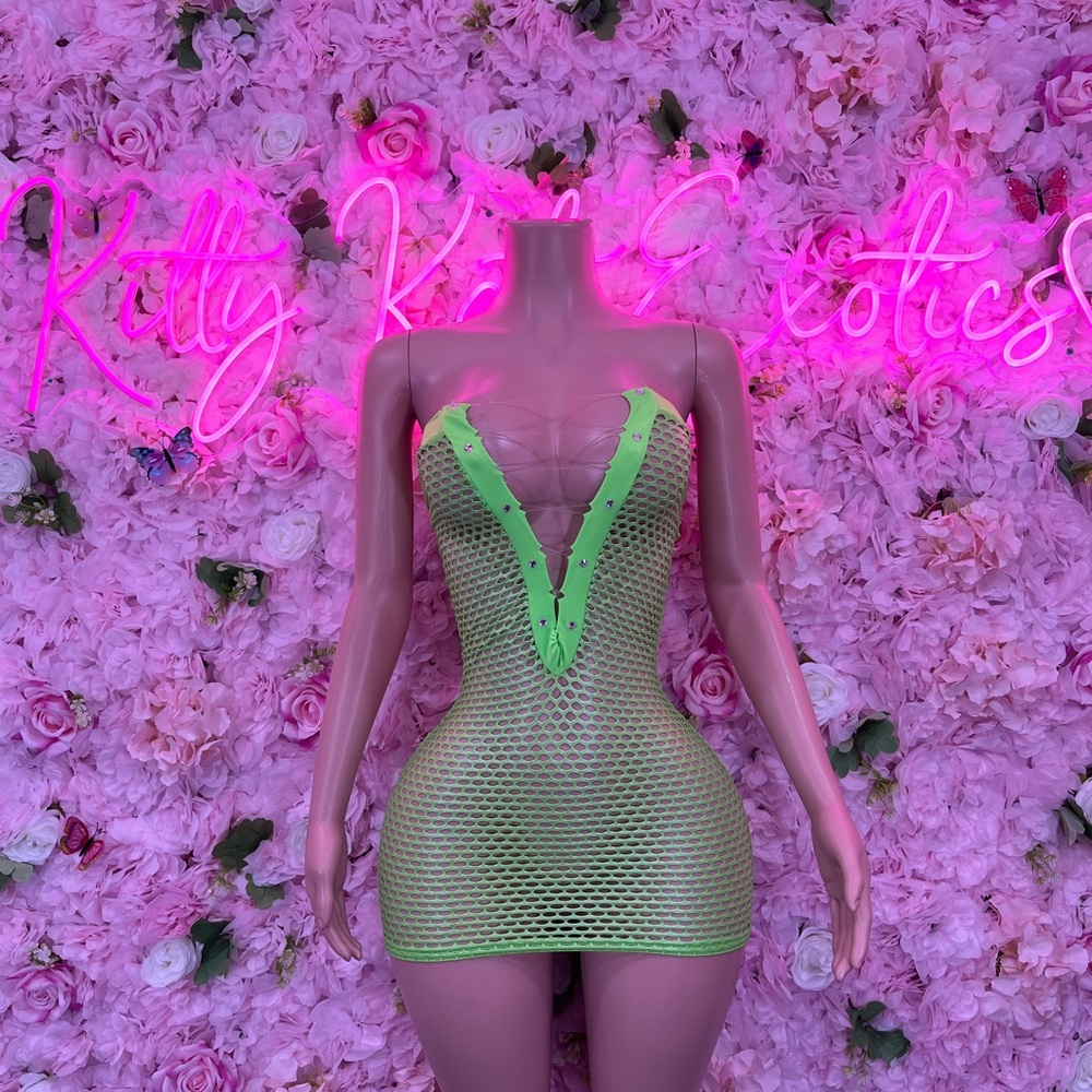 Dress Fishnet Green